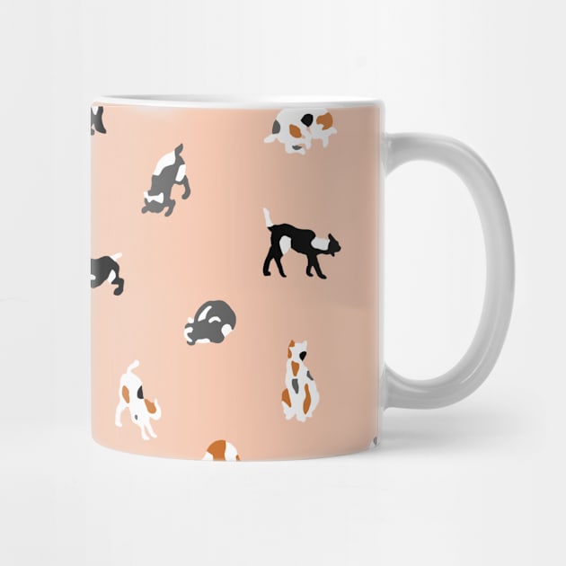 All-over-print retro pattern with cute cats on pink by agus.cami